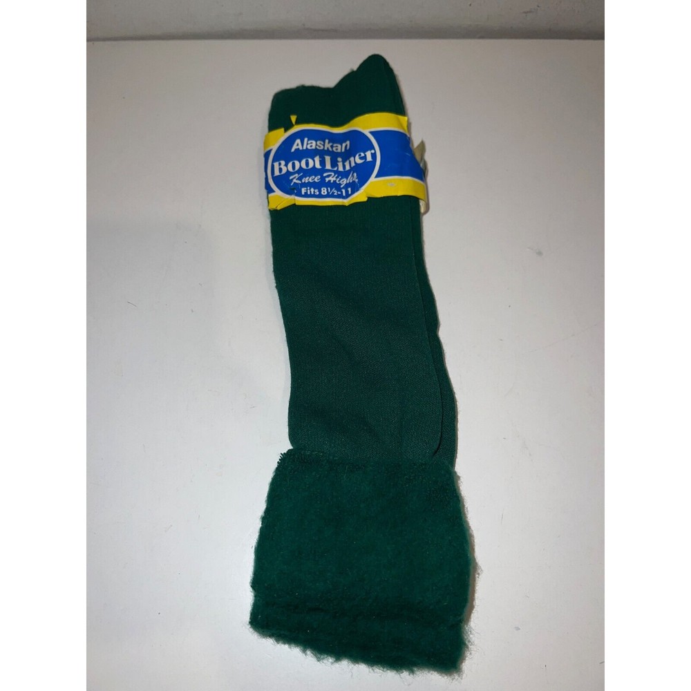 Vintage Green Orlon Knee Highs Boot Liner Socks 8 1/2-11